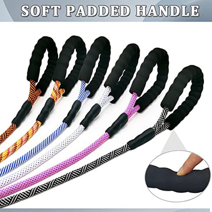 MayPaw Heavy Duty Rope Dog Leash, 3/4/6/7/8/10/12/15/20/30FT Nylon Pet Leash, Soft Padded Handle Thick Lead Leashes for Large Medium Dogs (Black, 1/2" * 8') - color: black, size: 1/2" * 8'