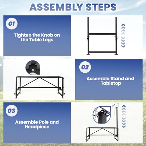 Goat Milking Stand, Metal Sheep Stand with 500lbs Capacity, Adjustable Height 20-32 Inch Goat Stand for Sheep Trimming and Milking, Hoof Stand for Goats and Lambs