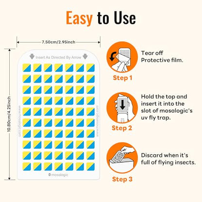 Mosalogic Sticky Card Refills Replacement Glue Cards,Fly Insect Trap 10pack - color: White, size: 10 Refills