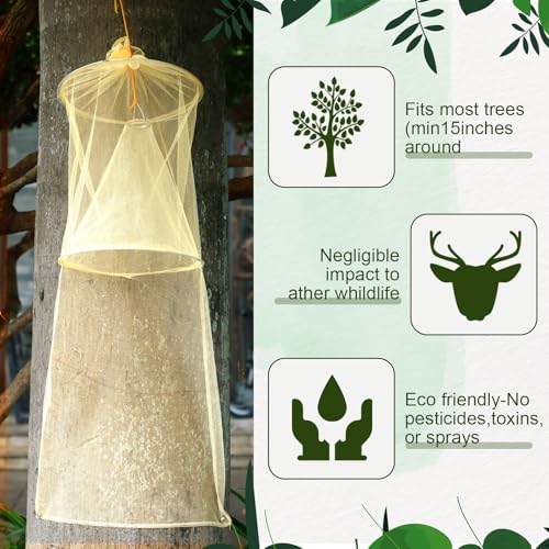 Qualirey 2 Pack Spotted Lanternfly Trap Lanternfly Killer for Tree,Yellow - color: Yellow