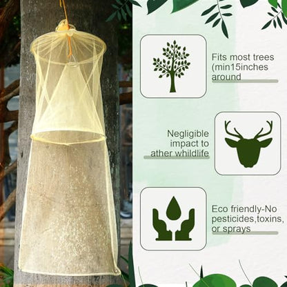 Qualirey 2 Pack Spotted Lanternfly Trap Lanternfly Killer for Tree,Yellow - color: Yellow
