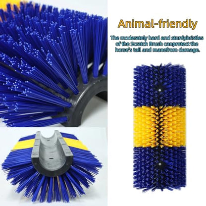 2PCS Livestock Scratching Brush Goat Scratching Post Horse Brush - color: Blue 2