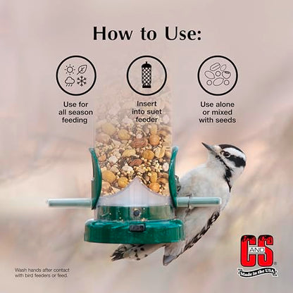 C&S Peanut Flavor Suet Nuggets, Bird Suet for Woodpeckers, 27 Ounces - size: 1.69 Pound (Pack of 1)
