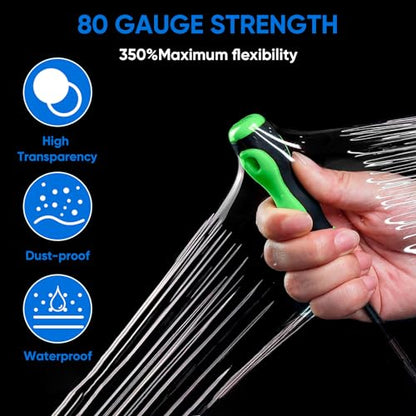 TICONN Stretch Wrap Stretch Film Roll, 1000ft Industrial Strength 5 inch Wide Clear Plastic Wrap with Handles for Pallet Wrapping Shipping Moving - style: 5''-1PK