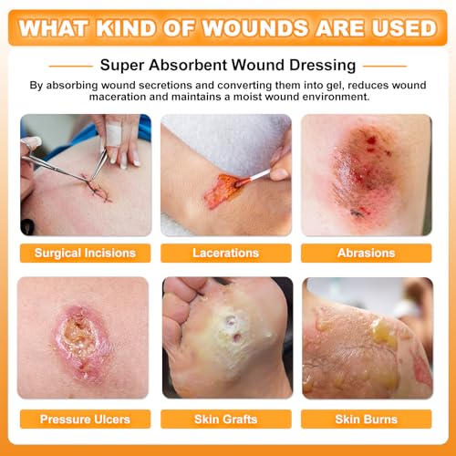Carbou Super Absorbent Wound Dressing 6" x 6", 10 Pack, Non-Adhesive Pads - size: 6"x 6"(Pack of 10)