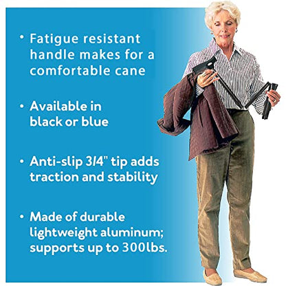 ProBasics Black Folding Cane for Men and Women, Adjustable Foldable Walking Cane with Comfortable Handle - Lightweight, Durable and Portable Walking Aid for Elderly, Disabled, and Mobility Impaired