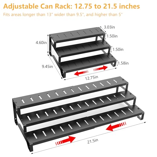 Expandable Can Organizer for Pantry, 3 Tier Metal Canned Food Storage - size: 3tier*1pack