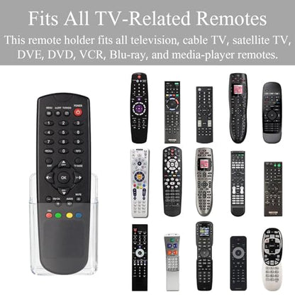 noonebutyou 3 Pcs Remote Control Holder Wall TV Remote Holder Self Adhesive No Drilling Marker Holder, Wall Pen Holder Containers for Home Office School (Clear) - color: Clear-3pcs