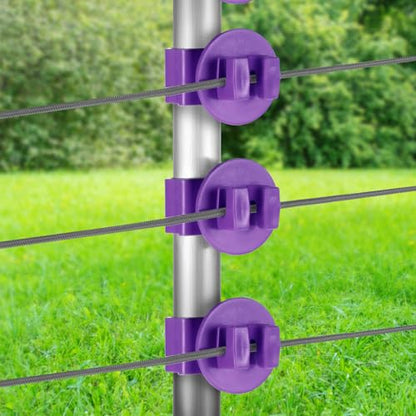 Geiserailie 200 Pcs Purple T Post Insulators Electric Fence Posts Electric Fence Insulators Wire Standard Snug Fitting T Post Clips for Agricultural Ranchers - color: Purple