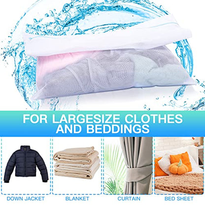 Windyun 4 Pcs Jumbo Mesh Laundry Bags, Large Zippered Dryer Wash Bags
