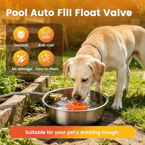 2 Pack Brass Float Valve 1/2 Inch, Auto Fill and Shut off, No Leakage | Water Float Ball Valve with Adjustable Arm, Pool Fill Float Valve for Water Trough,Fountains,Water Tank,Ponds,Aquariums - color: 1/2 in Orange