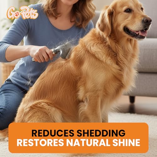 GoPets Double Row Dematting Rake Undercoat Deshedding Tool for Dogs & Cats - style: Double Row Dematting Comb