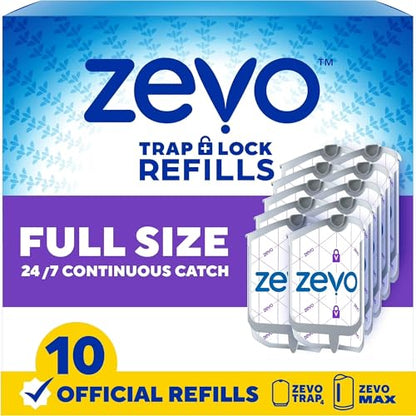 Zevo Flying Insect Trap Refill Cartridges for Fruit Flies & Gnats, 10 Count - style: 10 Refill Cartridges