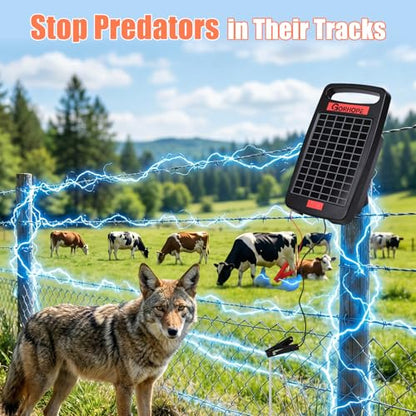 5 Miles Solar Electric Fence Charger with Short Circuit Alarm,0.11J Powered - size: GOR11 (5M0.11J)
