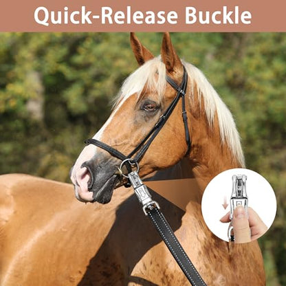 4 Pack Heavy-Duty Cross Ties for Horse - Adjustable Nylon Cross Ties with Panic Snap and Bull Snap (56.5"-98.4"), All-in-One Set with 4 Pack Tie Rings & 16 Matching Screws. (4 Pack) - color: 4 PACK