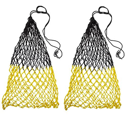 Set of 2 42" Soft Mesh Hay Nets with 2" Holes, Fits 4-6 Flakes of Hay (42", Light Brown/Dark Brown) - color: Light Brown/Dark Brown