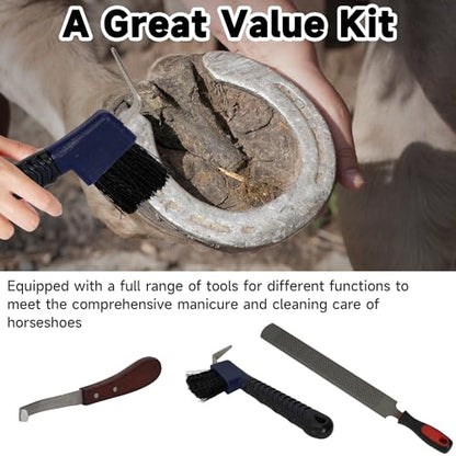 AIWFL 8pcs Farrier Tools Kit Hoof Nipper Horse Hoof Trimmers Farrier Tools Horseshoe Cutting Pliers, Hoof Rasp File, Goat Hoof Shear,Can Easily Trim The Hooves of Horses, Cows, Goat, Sheep, Donkeys