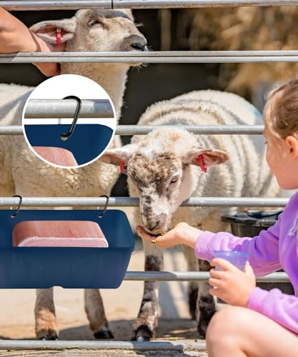 Chicken Feeders, 3 Pack, Duck Feeders and Waterers, Hanging Poultry Water Feeder, Livestock Fence Feeder, Feed Trough and Waterer Bucket with Clips, Blue - color: 3 Pack Blue