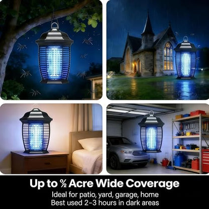 20W 4200V Electric Bug Zapper, IPX4 Waterproof Mosquito Zapper, Indoor Outdoor Insect Killer with 6ft Cord for Patio Garage Backyard.
