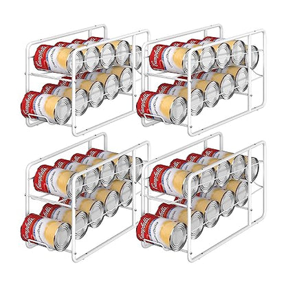 MOOACE 4 Pack Can Organizer for Pantry, Stackable Soda Can Dispenser Rack - color: White