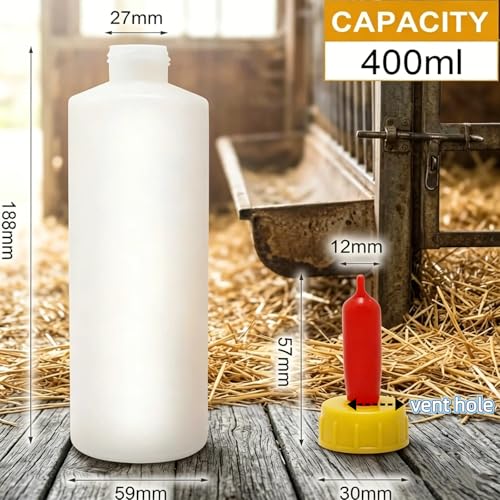 5Pack 400ML Goat and Lamb Feeding Bottles with Silicone Nippl