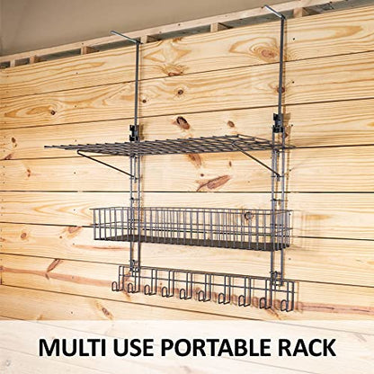 EASY-UP Pro Basket & Shelf Hanging Rack Portable | Adjustable Hanging Arms | Multiple Storage Options | Ideal for Horse Shows | 7-Year Warranty