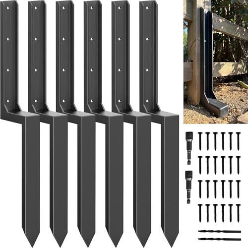 IRONBABE 33.62" Fence Post Repair Kit, Fix Tilted 4x4/6x6 Wood Posts, 6Pack - size: AS1-6Pack 35.18x7.06x7.57"