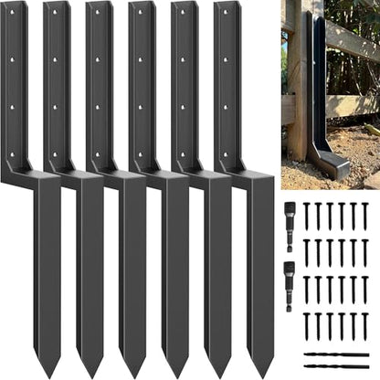 IRONBABE 33.62" Fence Post Repair Kit, Fix Tilted 4x4/6x6 Wood Posts, 6Pack - size: AS1-6Pack 35.18x7.06x7.57"