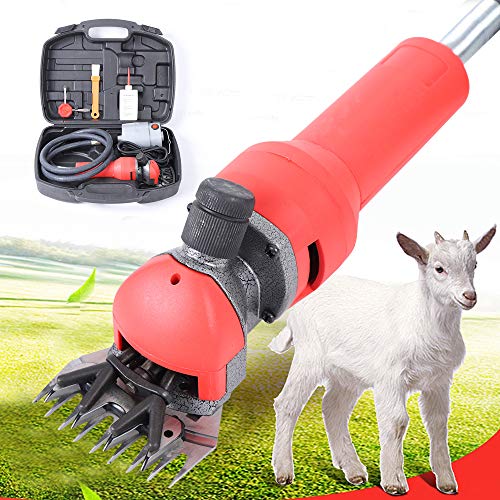 TFCFL Professional Sheep Shears 750W, Farm Electric Clippers for Goats, Alpaca, Llamas, Horse, Cattle, Large Dog Farm Livestock, Heavy Duty Potable Animal Hair Fur Grooming Cutter (Red) (750W)