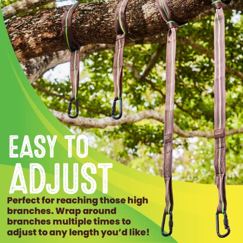 Swurfer Tree Swing Hammock Straps –Hanging Kit for Hammock, Tree Swings, Durable, Weatherproof, Rust Free, Secure Lock Snap Carabiners Included, Weight Limit 2200 lbs Per Strap (3 Feet - 2 Straps) - size: 3 Feet (2 Strap)
