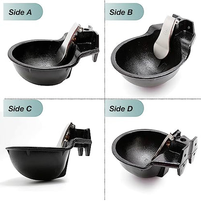 MDEOOSKY Extra Large Livestock Cast Iron Push-Paddle Automatic Horse Waterer with Accessories Livestock Water Trough 2.5L Heavy Duty Auto Drinking Metal Troughs for Horse Cattle Goat Pig Capacity