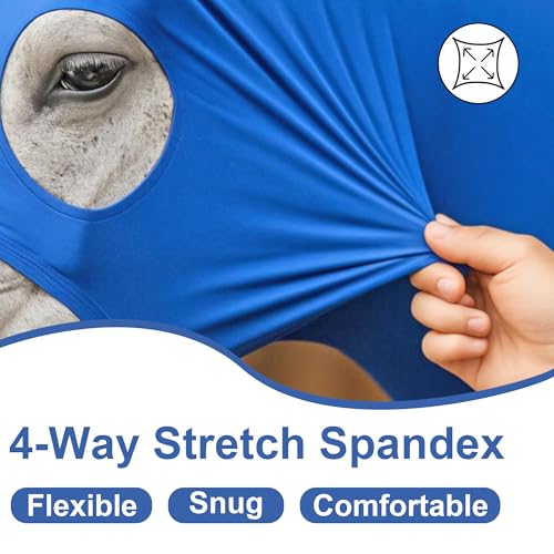 Horse Slinky Hood with Zipper, Stretchy Sleazy Hood Blue M - color: Blue, size: Medium