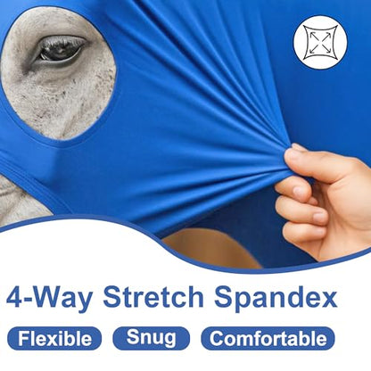 Horse Slinky Hood with Zipper, Stretchy Sleazy Hood Blue M - color: Blue, size: Medium