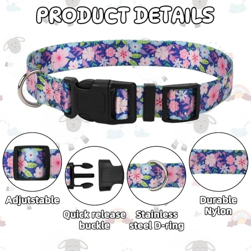 5 Pack Floral Goat Collars with Bells, Anti-Lost Grazing Pet Collar - color: Floral Pattern