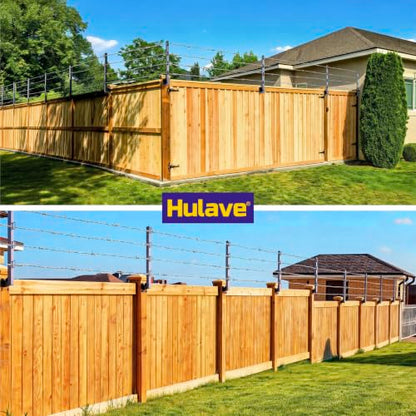 Hulave 8-Pack Fence Post Extender, High 23" Fence Barbed Wire Extend Arm, Used to add Height to Wood Fences for Privacy and to Prevent Animals from Jumping Away and Breaking in (Matte-Black) - size: Heigh-23in