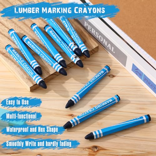 MotiMind 60 Pcs Industrial Lumber Crayons Bulk Wax Tire Marker Construction Marker for Craft Detailed Marking on Lumber Metal Carton Ceramics Concrete Glass Plastic 4.45" x 0.43" (Blue) - color: Blue