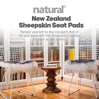 Natural Sheepskin Chair Pad, Non-Slip, Gradient Grey, 2 Pack - color: Gradient Grey, size: 2 Count (Pack of 1)