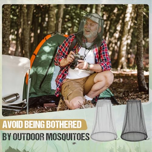 HESTYA 4 Pack Mosquito Head Net Mesh Face Cover Outdoor, 4 Color B - color: 4 Color B