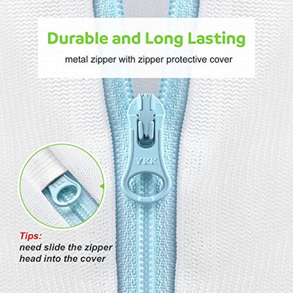 OTraki 2 Pack Large Mesh Laundry Bag with Handles 16x20 inch, White - size: 16 x 20 inch