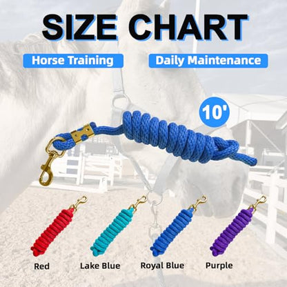 5/8" x 8' Nylon Horse Lead Rope (Royal Blue) - color: Royal Blue