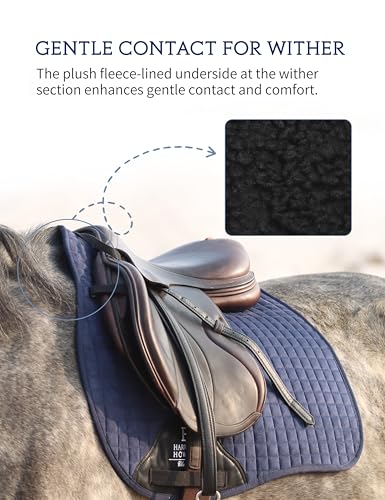 Harrison Howard All-Purpose Saddle Pad Suede Saddle Pad for Horses Use During Everyday Riding - color: Navy