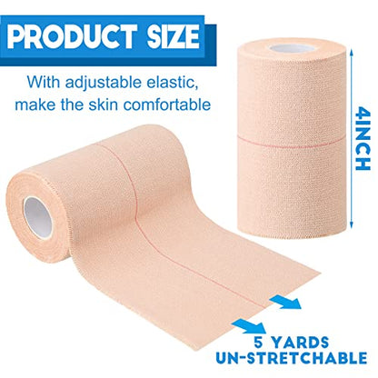 Nuanchu 16 Rolls Self Adhesive Elastic Bandage Wrap Breathable Flexible Stretch Sports Tape for Wrist Ankle Support, Cohesive Vet Wrap for Horse Pet(4 Inch x 5 Yard) - size: 4 Inch x 5 Yard