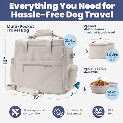 Rubyloo Pet Travel Bundle – Original Doggy Bag (Beige) + Vet-Approved Pet First Aid Kit for Dogs & Cats