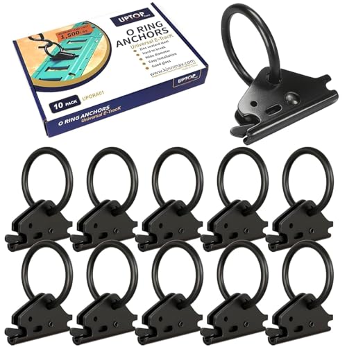 UPTOP Heavy-Duty Steel O-Ring 4500Lbs Break Strength - E Track Accessories Tie-Down Anchors for E-Track Tie-Down System，Secure Motorcycles, Cargo Loads, Bikes in Trailers, Pickups, Vans, Trucks 10PCS