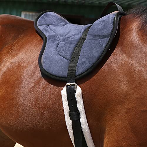 Harrison Howard Equestrian Saddle Pad Horse Riding Pad Bareback Pad with Girth - color: Navy