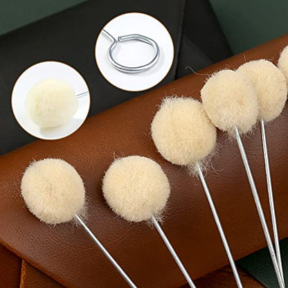 BUTUZE 100 Pcs Wool Daubers, Wool Daubers for Leather Dye - size: 100 Pcs