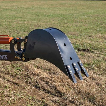 Titan Attachments 8in Wide Backhoe Bucket, 3-Carbon Steel Teeth, Hydraulic Tilt Backhoe & Excavator Attachment - size: 8"