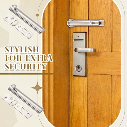 Lothee 2" 4 Pcs Brass Surface Bolt Door Latch, Satin Nickel - color: Satin Nickel, size: 2 Inch
