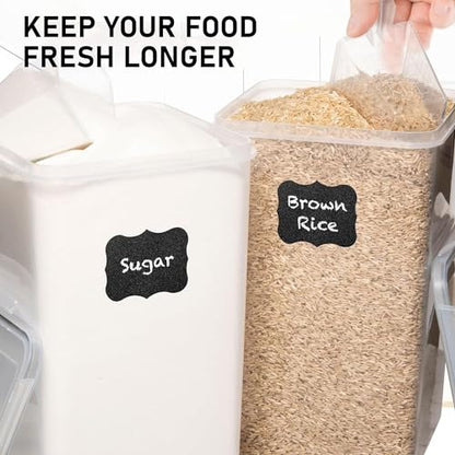 2 PC (8.5L/ 287 Oz) Extra Large Flour Sugar Storage Containers with Lids - color: Black