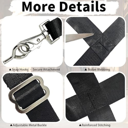 48" x 20" Stall Guards for Horses with Adjustable Straps and Hardware (Black) - color: Black